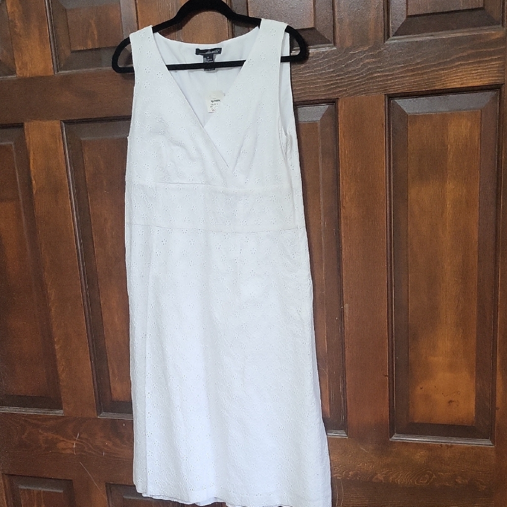 Willi Smith White Eyelet Sleeveless Dress